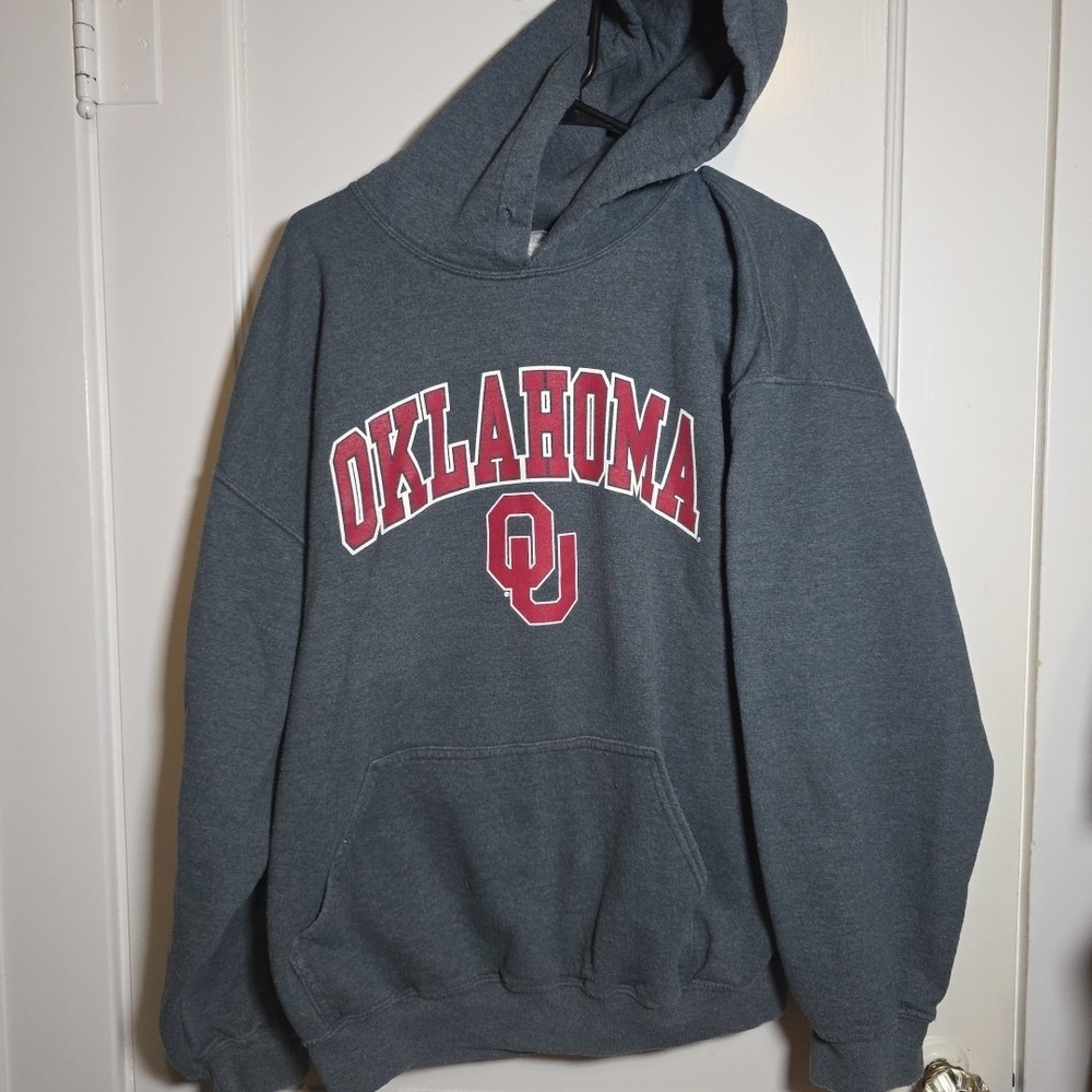 Oklahoma OU Sooner Men's Gray Hoodie Sweatshirt XL - Picture 1 of 5
